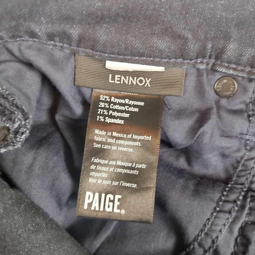 Paige Mens Lennox Jeans Stretch Dark Wash Denim‎ Mens 34x28 Slim Fit EUC - Picture 6 of 12